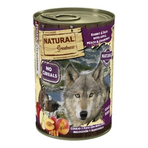 Natural Greatness teraviljavaba konserv koertele JÄNES & PART õuna, virsiku ja kummeliga