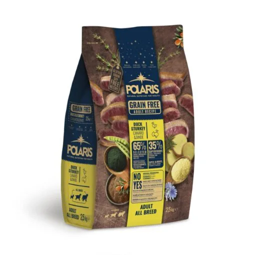 Polaris teraviljavaba koerte kuivtoit Duck & Turkey