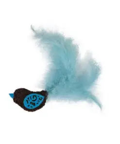 JW Cataction kassi mänguasi Lind sulgedega 14cm