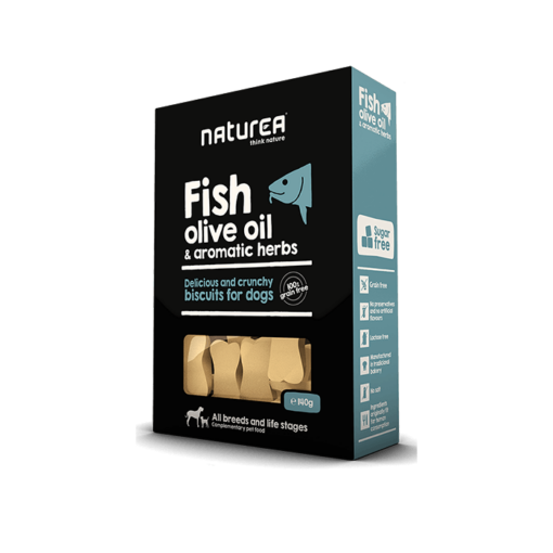 Naturea teraviljavabd küpsised koertele Fish, olive oil & aromatic herbs kala, oliivõli ja maitsetaimedega