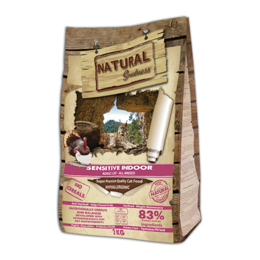 Natural Greatness teraviljavaba kasside kuivtoit Hypoallergenic Sensitive Indoor-2kg