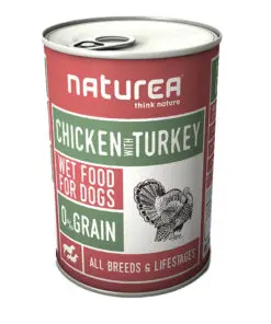 Naturea konserv koertele kana ja kalkuniga 400g