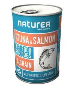 Naturea konserv koertele kana, tuunikala ja lõhega 400g