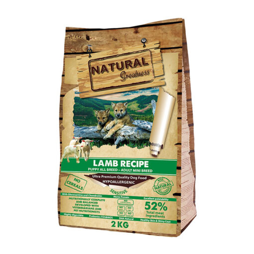 Natural Greatness teraviljavaba koerte kuivtoit Lamb Recipe Starter Puppy Adult mini 2kg