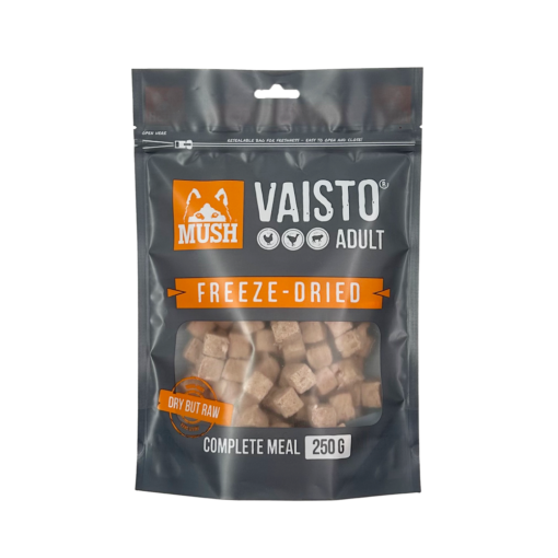 Mush VAISTO Grey külmkuivatatud täistoit koertele KANA-KALKUN-LAMMAS-250g